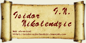 Isidor Nikolendžić vizit kartica